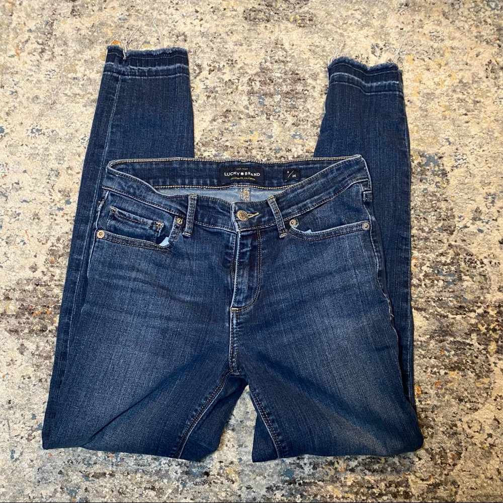 Lucky Brand Ankle Cropped Raw Edge Jeans